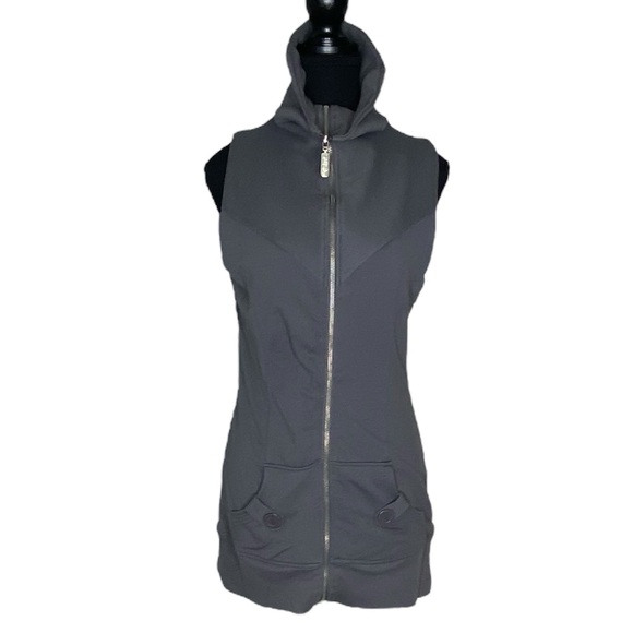 Streetwear Society Jackets & Blazers - STREETWEAR SOCIETY Long Grey Vest Zipper Pockets Mock Neck Y2K Layers Fall Large